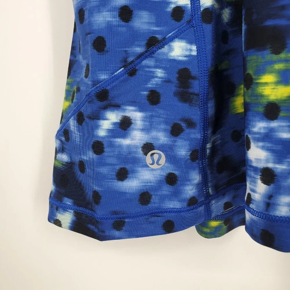 Lululemon Kanto Catch Me Tank‎ Windy Blooms Polka Dot Blue Size 4